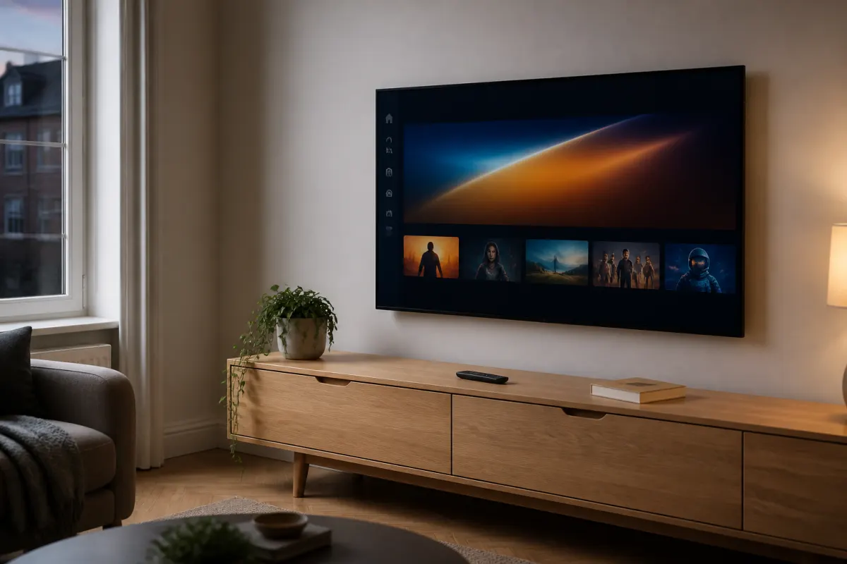 Living room TV ready for Smarters IPTV setup
